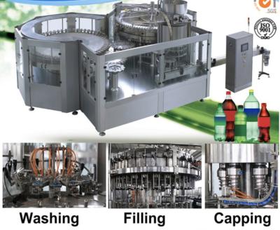 China Máquina carbonatada de la cadena de producción de la bebida de la eficacia alta relleno que se lava y el capsular en venta