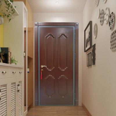 China Security Modern Residential Simple Metal Entrance House Steel Doors for sale