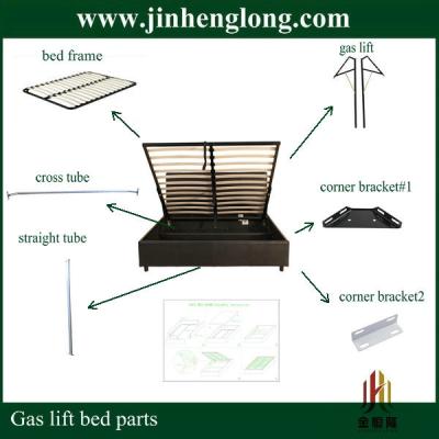 China Queen size bed frame with storage parts for sale