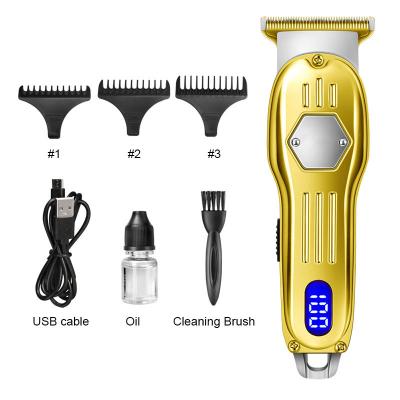 China All Metal Trimmer Rechargeable Electric Barber Tools Hair Clippers Close-Cutting Hair Trimmer Zero-nicked Barber Clippers for sale