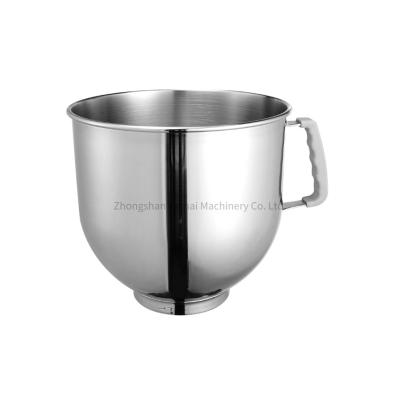 China Food & Beverage Factory Cheap Price Customizable Logo Special bowl for mixer with handle Stainless steel Heavier mixing bowl for sale