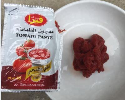 China Sachet 70g Mudhish Tomato Sauce In Pouch Double Concentrate Holding Up 22-24% /28-30% / 18-20% 40g Brix for sale