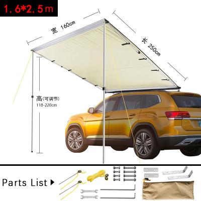 China Right Tie Down Type Four Wheel Drive Outdoor Vehicle Car Side Spring Camper Tent Top Side Retractable Rain Cover for sale