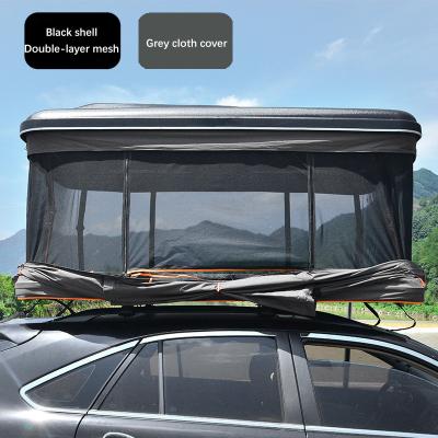 China Straight Tie Type Hydraulic Automatic Hard Top Type SUV Roof Top Tent Support Single Layer Outdoor Rainproof Camperless Tent for sale