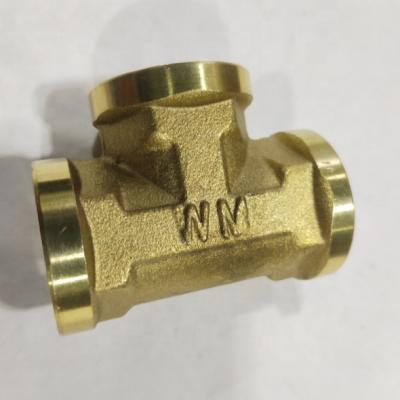 China High quality custom plumbing water gas pipe compression tee brass pipe fittings for water supply for sale