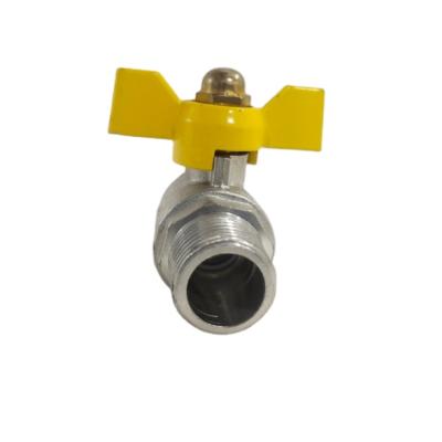 China 2021 Modern High Quality Custom Brass Butterfly Handle Male Thread Gas Valve For Water for sale