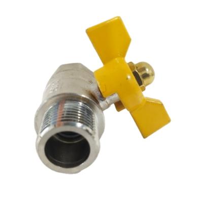 China Modern High Quality Custom Made Brass Butterfly Handle Gas Ball Valve Butterfly Handle Gas Valve for sale