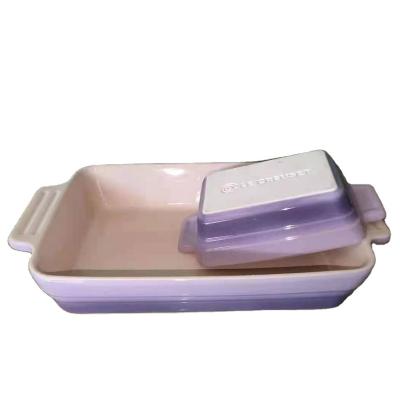 China Disposable Custom Restaurant Beauty Oven Luxury Kitchen Enamel Ceramic Casserole Dish and Dish Made in China for sale