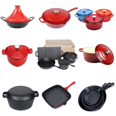 China Viable China Wholesale 8 Pcs Customized Color Package Enamel Non-Stick Cookware Sets With Customized Logo for sale