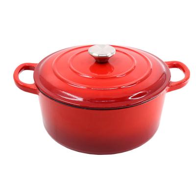 China Good Quality Sustainable Direct Wholesale Cast Iron Enamel Buffet Enamel Deep Casserole Pot With Lid for sale