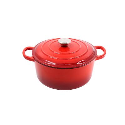 China Pre Seasoned Sustainable Hot Selling Heavy Duty Braise Cast Iron Pots Set Cookware Deep Enamel Casserole for sale