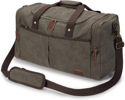 China Factory Wholesale Fashionable Weekend Duffel Canvas Convenient Travel Overnight Bag With Shoes Compartment For Men for sale