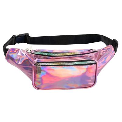 China Water Resistant OEM Holographic Fanny Pack Fashion Rave Waist HQ Bag With Adjustable Belt for sale