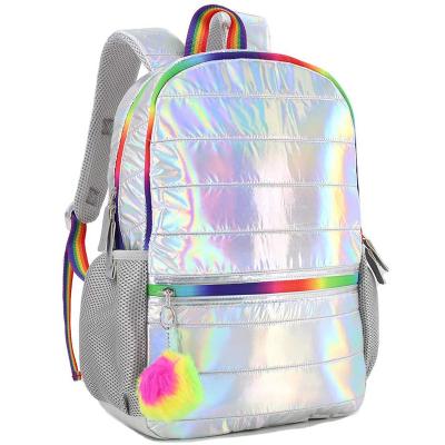 China OEM Primary School Waterproof Holographic Lightweight Backpack Children Teenage Silver for sale