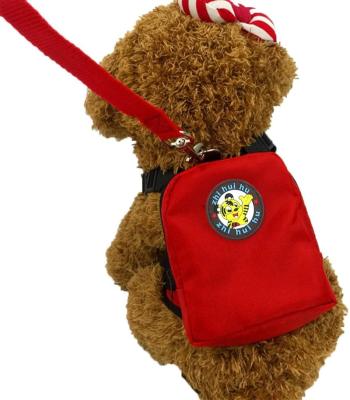 China Factory Direct Selling HQ Breathable Pet Backpack Small Pocket Dog Carrier Saddle Bags Puppy Bag With Lead Training Leash for sale