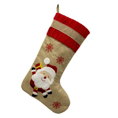 China Wholesale Fashionable 2021 New Year Gifts Bag Plush Christmas Stocking Candy Bag For Christmas Tree Ornament Christmas Decorations for sale