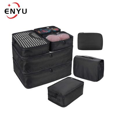 China Eco - Friendly Packing Cubes For Travel , 8 Pcs Travel Cubes For Lightweight Suitcase Travel Essential Bag With Large Toiletries Bag For Clothes for sale