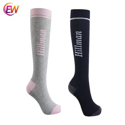 China Antibacterial Riding Knee High Socks 100% Equestrian Cotton Custom Long Tube Riding Socks for sale