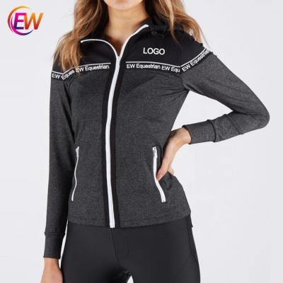 China 2022 Riding Horse EW Horse Riding Workout Apparel Slim Fit Full Zipper Quick Dry Women Long Sleeve Equestrian Shirt Jacket for sale