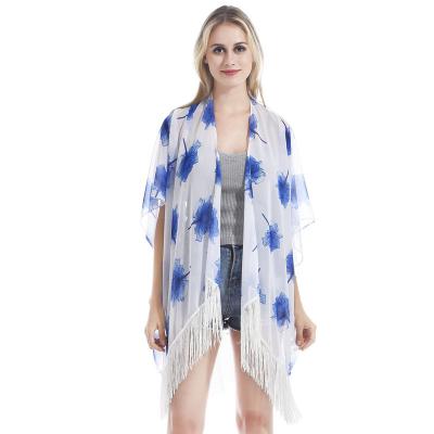 China New Beach Watersport Soft Chiffon V Poncho Top Cape For Summer Micro Fiber Customizable for sale