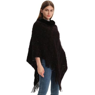 China Soft women's poncho shawl cape cardigan woman knitted shawl pure acrylic poncho hot sale in 2023 for sale