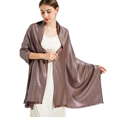 China Hot Popular Thin Chinese Women Iwl-smpj-Coffee and Silver Adult Classics Super Soft Style Shawl Scarf Vs147 Spring 2023 1PC/Polybag 200g for sale