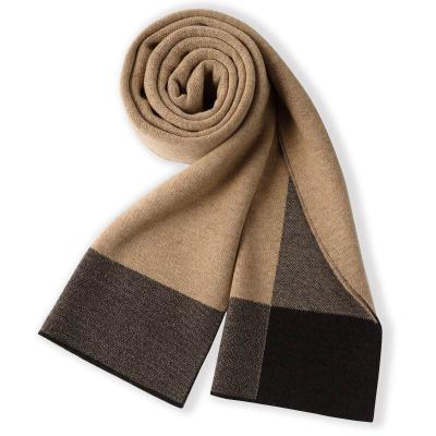 China Soft Customizable Super Soft Warm Winter Knitted Lambs Wool Scarf For Men New Fashionable for sale