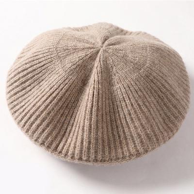 China 2022 Fashion 100% Wholesale Soft Custom Logo Beanie Hat Women Wool Private Label Beret Hats for sale