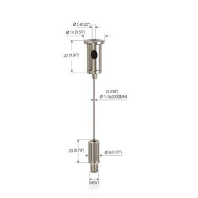 China Easy To Install Flat Base Ceiling Attachment Copper Suspension Kits For Led Panel Light With Cable Clamp for sale