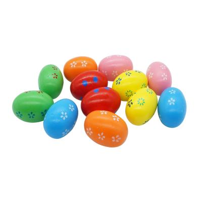 China Wooden Hand Painted Orff Color Sand Ball Toy Egg Sand Musical Instrument Ball Model for sale