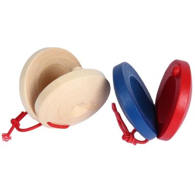 China Popular Model Wooden Children's Castanets Orff Music Castanets Musical Instrument Loudspeaker Wooden Castanets for sale