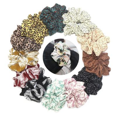 China CIS Elegant Custom Printed European And American Logo Hair Scrunchies With Small MOQ Of Extra Large Border Girls Hair Bands Decoration for sale