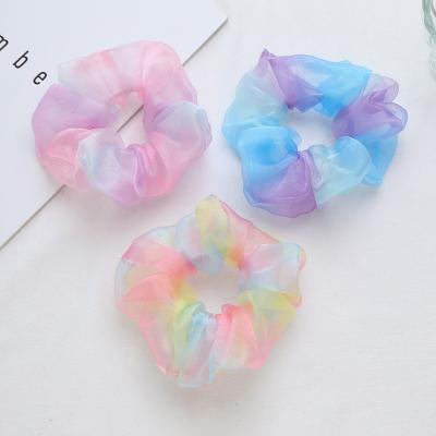 China 2023 Newest Designer Hair Decoration Organza Hair Scrunchies For Women Girls Hair Bands Elastic Headwear Ponytail Holder Kids Scrunchies for sale