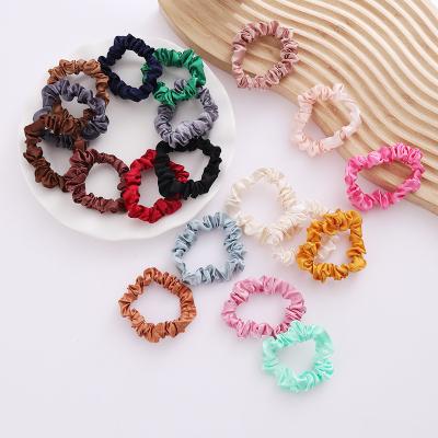 China Wholesale Custom Skinny Satin Velvet Scrunchies Elastic Band Design Hair Rope Silk Hair Tie Hair Decoration Chiffon for Woman Girls for sale