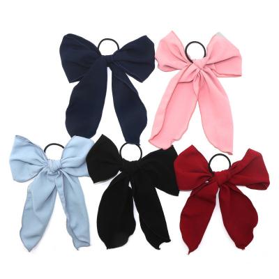 China Fashion Satin Big Hair Decoration Big Ribbon Long Hair Rope Hair Bow Clip Hair Accessories Korean Solid French Barrette Women Soft Silky for sale