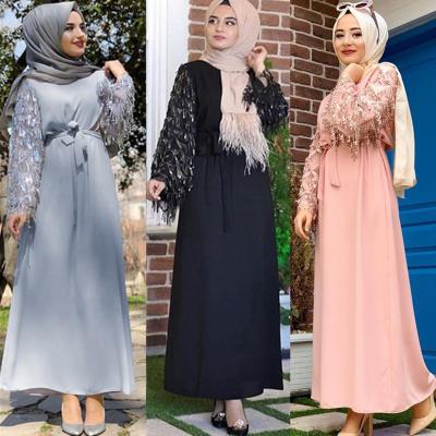 China Breathable Tassel Arab Clothing Muslims Panel Longsleeve Dress Abaya Women Muslim Dress Islamic Clothing for sale