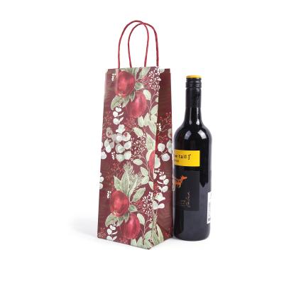 China RJT001-J Recyclable (G) Eco-friendly Luxury Customized Gift Wine Bottle Paper Bags With Twisted Handle for sale