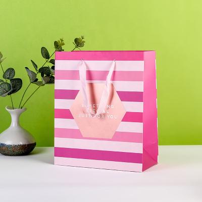 China Sale RJB015 Square Paper Bag Small Instant Drawstring Bags Handmade Pink Paper Bag for sale