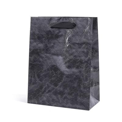 China Recyclable New Style Boutique Jewelry Hallmark Gift Bags Luxury Custom Printed Small Black Paper Bags for sale