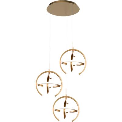 China Modern Decoration Indoor Lighting Plant AROUND Chrome Painting Modern Aluminum Ring Chandelier Clear Ceiling Pendant Light Fixture for sale