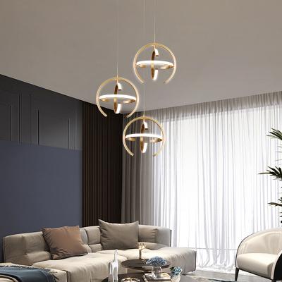 China Nordic Modern Decoration Home Indoor Lighting Customized Aluminum Ring Around Modern Pendant Light For Kitchen for sale