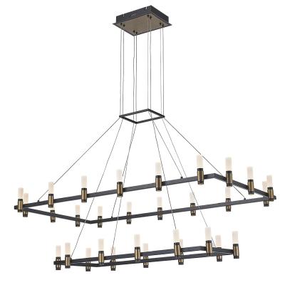 China ZUN Design Stainless Black Long Modern Nordic Crystal Chandelier Pendant Light For Dining Room Table for sale