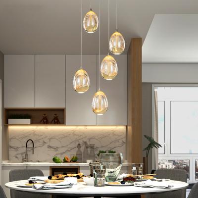 China Modern Decoration Style Egg Shade Fancy European Indoor Lighting Crystal Silver Pendant Lamp For Home Decorative for sale