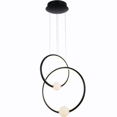 China Modern Decoration Indoor Lighting Simple Design Modern 3 Ring Circle Led Chandelier Pendant Light Hanging Lamp For Dining for sale