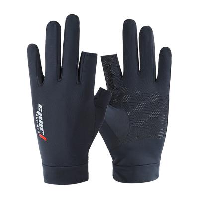 China Breathable Fishing Gloves Missing Half-Finger Ice Silk Non-Slip Gloves Sunscreen Breathable Fitness Cycling Express Quick-drying for sale