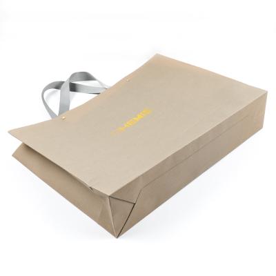 China Latest Recyclable Lower Price Cheap Gift Bags With Thank You Print , Premium White Kraft Paper Bags With Handles for sale