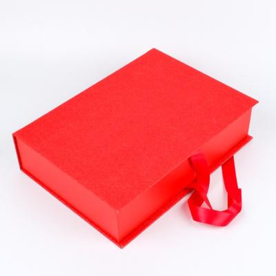 China Gray Board Jewelry Magnet Ribbon Custom Recyclable Luxury Closure Gift Box Recyclable Top Selling Cosmetics Packaging Box for sale