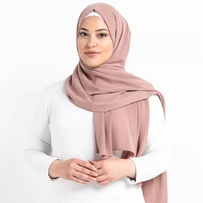 China Hot Selling Premium Quality Chiffon Hijab Scarf Pleated Soft Feeling Malaysia Chiffon Shawl Long Pleat Pleat for sale