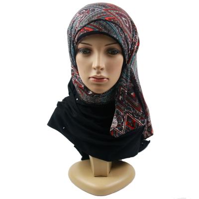 China Geometric Art Print Pattern Triangle Art Style Women Shawl Plush Diamonds Fancy Hijab Scarf for sale