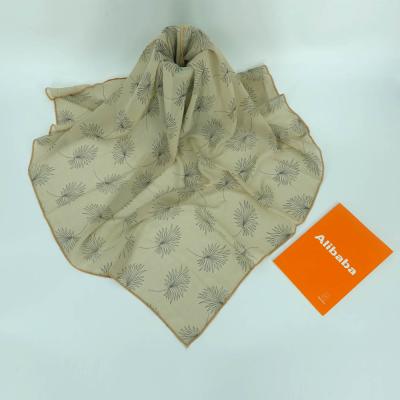 China Custom Made Chiffon Factory Directly Printed Floral Print Hijab Shawl Women Chiffon Square Hijab Classic Scarf Chiffon Scarf for sale